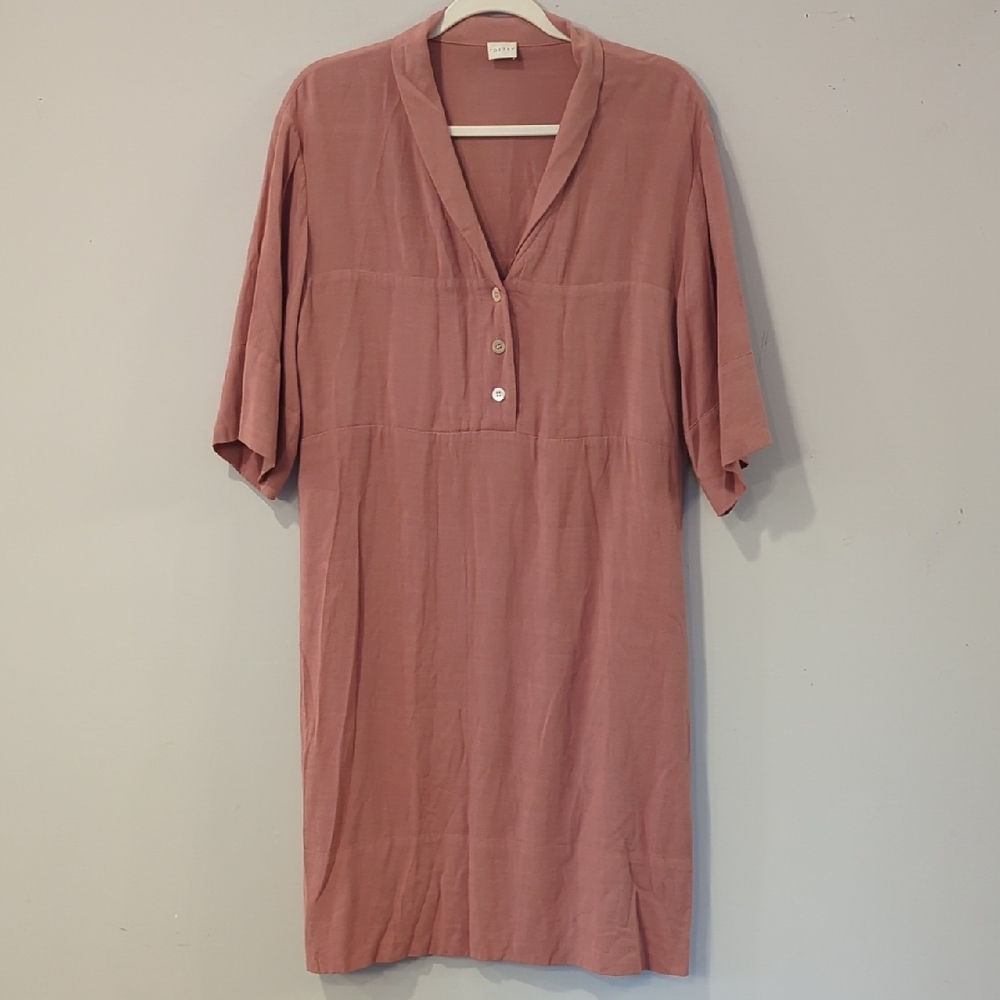 Poetry‎ Dress Blush Pink Half Sleeve Tencel Linen size 10